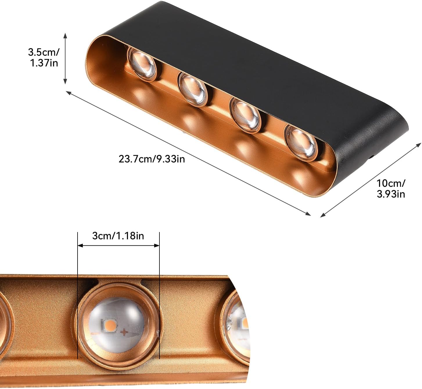 HEXEN 4+4 WALL LIGHT